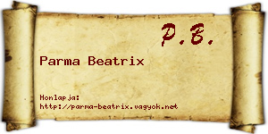 Parma Beatrix névjegykártya